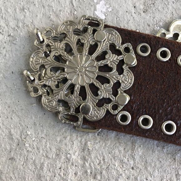 Vintage Leather n filigree belt - Picture 2 of 11